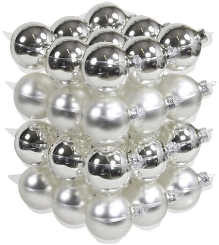 Othmar Decorations kerstballen - 36x st - zilver - D6 cm - glas - kerstversiering