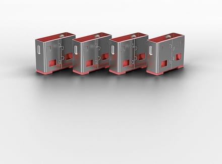 LINDY USB-A-poortslot USB-Lock Set van 10 stuks Roze Zonder sleutel 40460