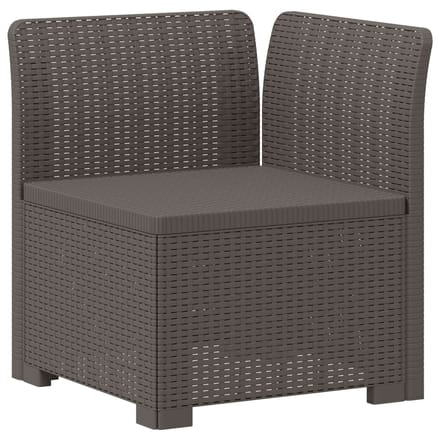 vidaXL - Eén-zits - Tuin - Sofa - met - Kussen - Rieten - Look - PP - Lichtgrijs