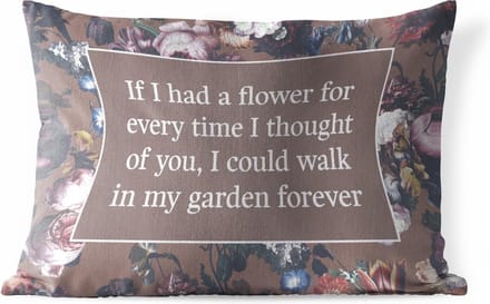 Buitenkussens - Tuin - Bloemen - Spreuken - Roze - 50x30 cm