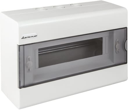 ELEKTRO-PLAST OPATÓWEK SRn-12 - Opbouw Modulaire Verdeeldoos - 1x12 Modules - Witte Kleur - ABS/PC Materiaal