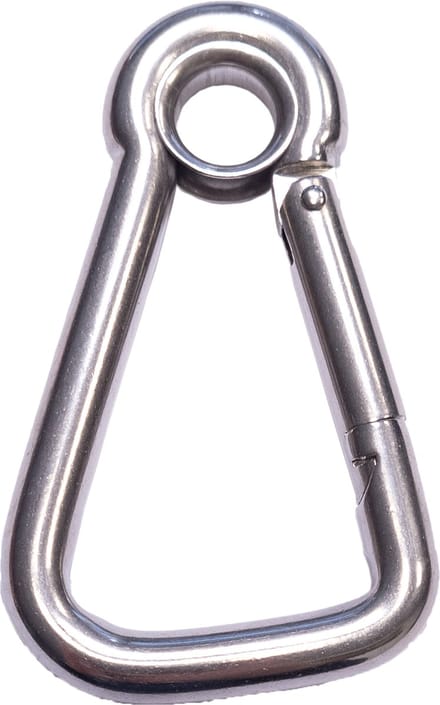 Seilflechter - Karabijnhaak - Triangel - Oog - 80x8mm - RVS A4