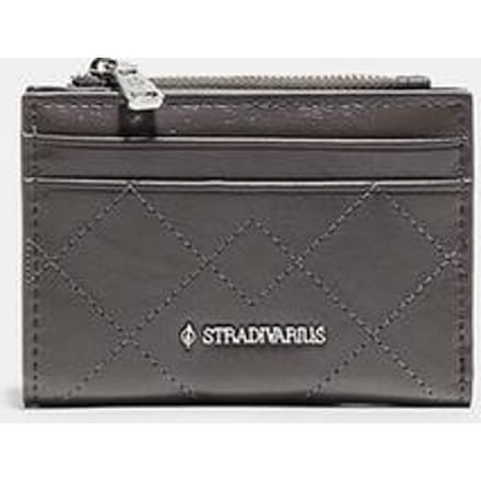 Stradivarius Compacte portemonnee met gestikte details  Donkergrijs OS