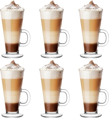 Glasmark Caffe Latte macchiato/koffie glazen model Paris - transparant glas - 12x stuks - 250 ml