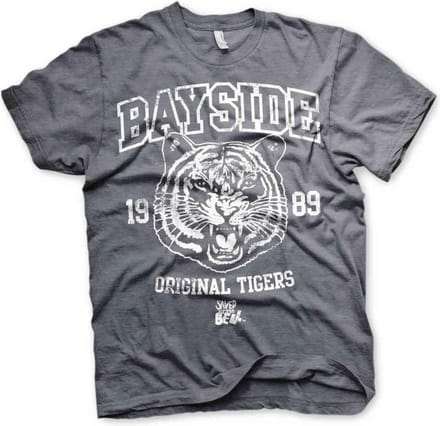Saved By The Bell Heren Tshirt -M- Bayside 1989 Original Tigers Grijs