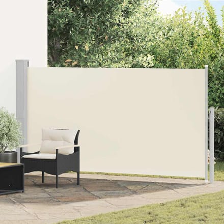 vidaXL - Wind-/zonnescherm - uittrekbaar - 160x300 - cm - crèmekleurig