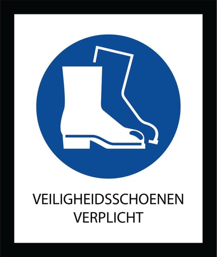 Bord ISO7010 Geboden Veiligheidsschoenen verplicht 20 x 24 cm