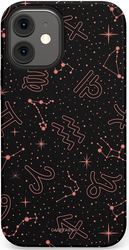 Casetastic hoesje geschikt voor Apple iPhone 12 Mini - Dubbellaagse bescherming - Astropuls - Fashion Case - Zwart