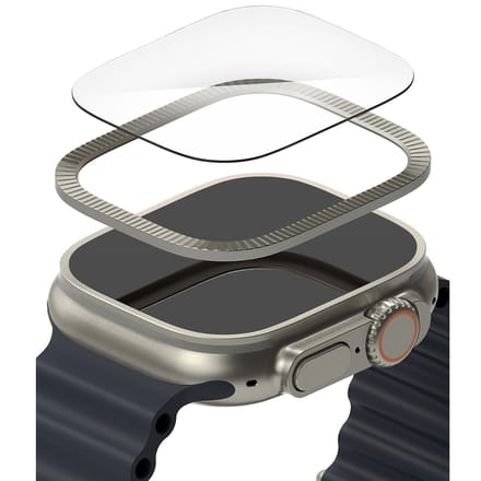 Ringke Bezel Styling + Screenprotector voor de Apple Watch Ultra - 49 mm - Fluted Titanium
