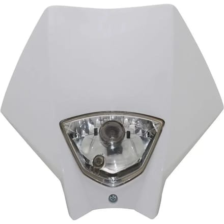 Plaque phare Replay Master blanc optique BA20D 12V 25/25W pour moto enduro Neuf