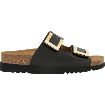 SCHOLL MONTEREY 2 STRAPS AD Lea-W Dames Muiltjes - Black - Maat 37