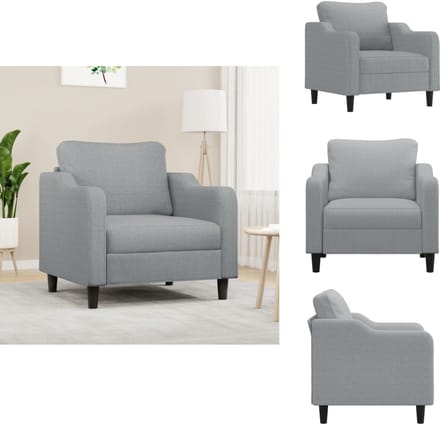 vidaXL - Fauteuil - 60 - cm - stof - lichtgrijs