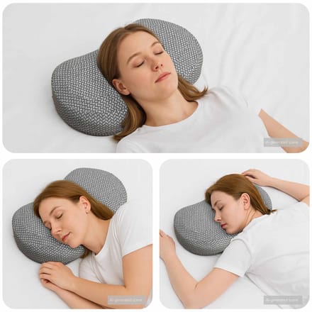 vidaXL - Nek - kussen - Grijs - Traagschuim - 53 - x - 34,5 - x - 10,5 - cm