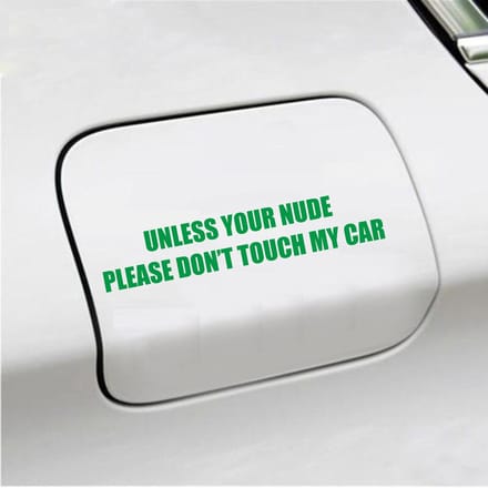 Bumpersticker - Unless Your Nude - 3,5 X 18,5 - Groen
