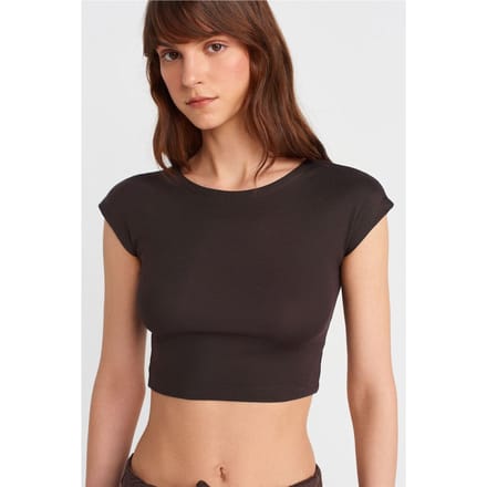 Slim Fit Crop Jersey Blouse