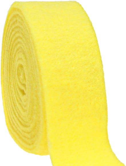Vilten lint geel sierlint vilt 7,5cm 5m