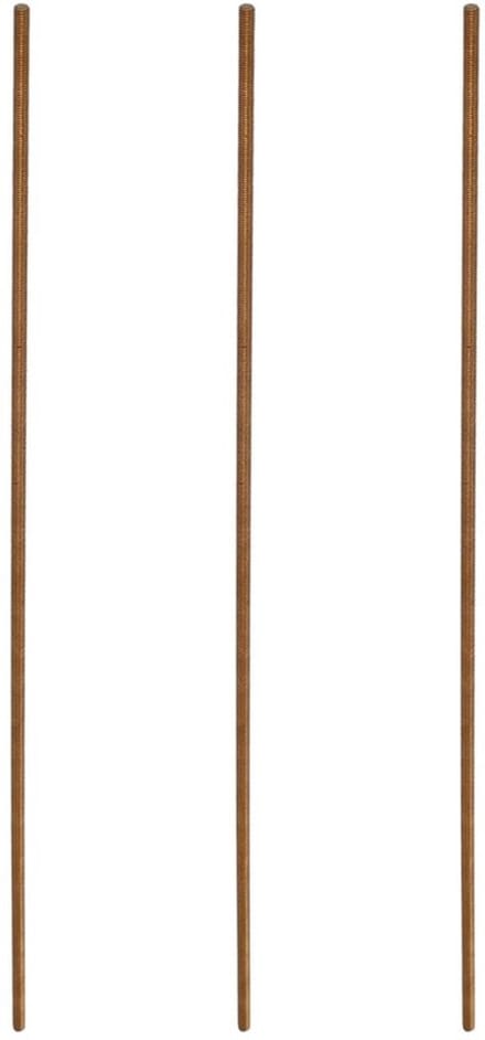 Staafbouten Messing - 3 Stuks - M2 x 250 mm - Volledige Schroefdraad - Buitendraad - 0,4 mm Helling - Schroefdraadstangen