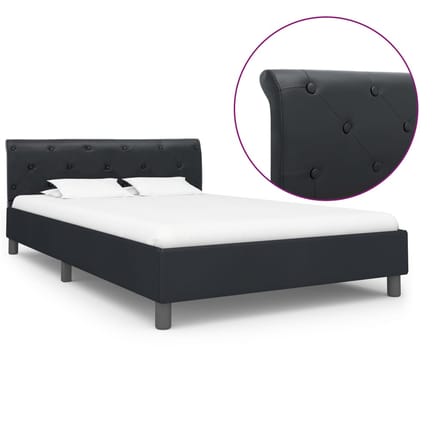 vidaXL - Bedframe - kunstleer - zwart - 140x200 - cm