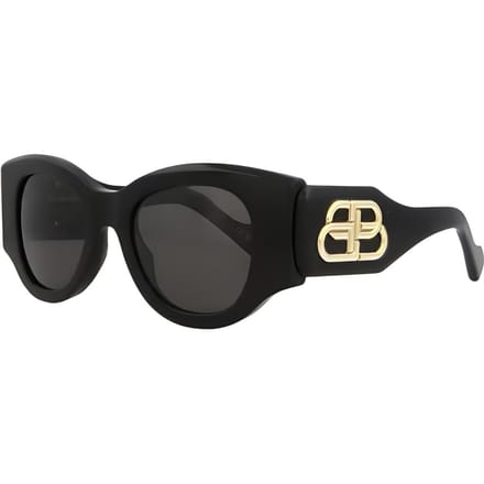 Balenciaga Logo Onregelmatige Vorm Zonnebril Dames zonnebril Zwart BB0070S-30008288-006 Basic Packaging-Eyeglass Case,50,Black