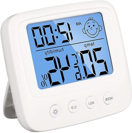 Digitale Klok - Wekker Thermometer - Babykamer Comfort - Ingebouwde Hygrometer - 9 x 9 x 2 cm - Wit
