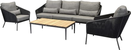Costa stoel bank loungeset 4 delig rope antraciet