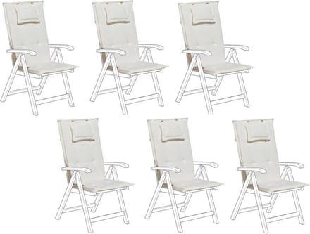 TOSCANA/JAVA - Tuinkussen set van 6 - Wit - 50 x 70 cm - Polyester