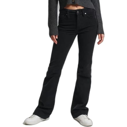 Damesjeans in mid-rise corduroy flared slim Superdry