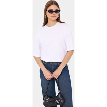 Basis Ronde Hals Korte Mouwen T-shirt met Zip-Up Rug