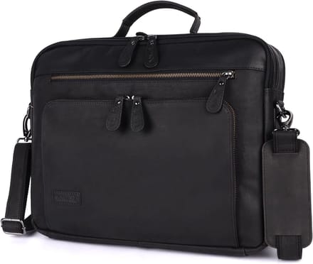 Laptoptas Leer - Schoudertas Notebooktas - Zakelijk Vervoer - Vakmanschap Echt Leer - 395 cm - Bruin