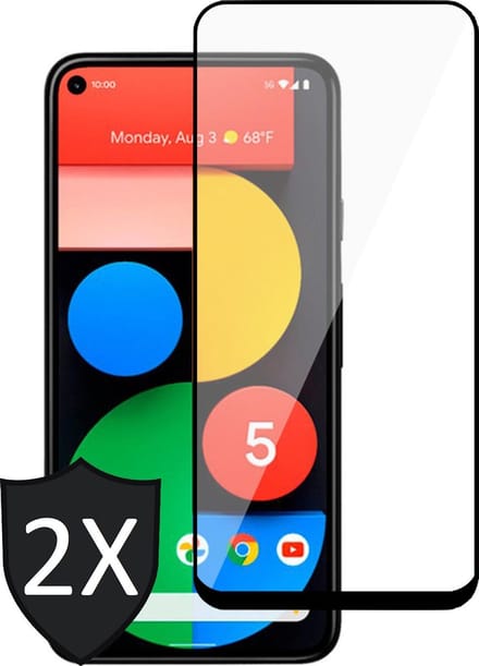 2x Screenprotector geschikt voor Google Pixel 5 - Glas Tempered Screen Protector Full Screen