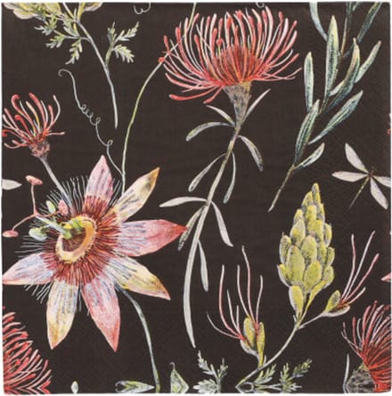 10x 20 Servetten 3-laags 1/4 vouw 33 cm x 33 cm Flowers
