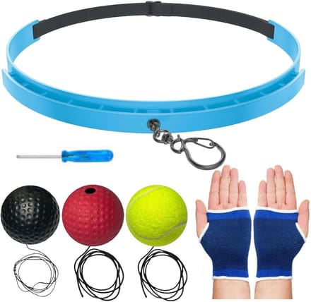 Boksbal Hoofdband - Reactie Bal - Reflex Training - Installatie Vrij - Verstelbaar - Zwart