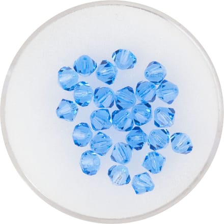 Glas geslepen glitterkralen, 4 mm - Sapphire