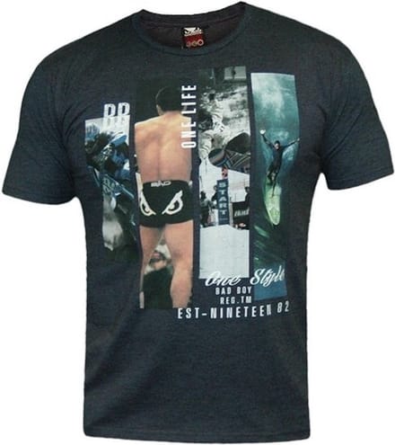 Bad Boy Heritage MMA T Shirts Heather Navy - S