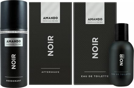 Amando Noir Cadeauset - Eau de Toilette, Aftershave & Bodyspray voor heren