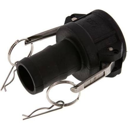 Camlock DN 40 (1 1/2'') Koppeling Polypropyleen met slangpilaar (38 mm) Type C MIL-C-27487