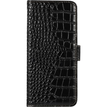 Mocaa Samsung Galaxy A55 Croco Book Case Leer Zwart