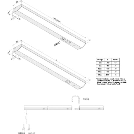 Hera ModuLite F LED meubelverlichting, zwart, 60 cm, 4.000 K aluminium