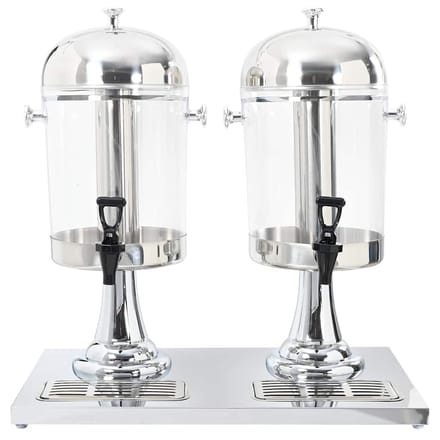 vidaXL - Dubbele - sapdispenser - roestvrij - staal - 2x8 - L