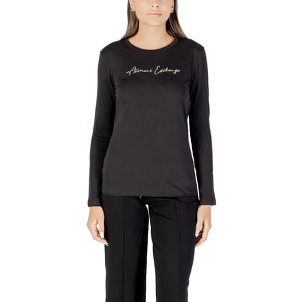 Long Sleeve Round Neck Cotton T-shirt Wo - Black Shirts
