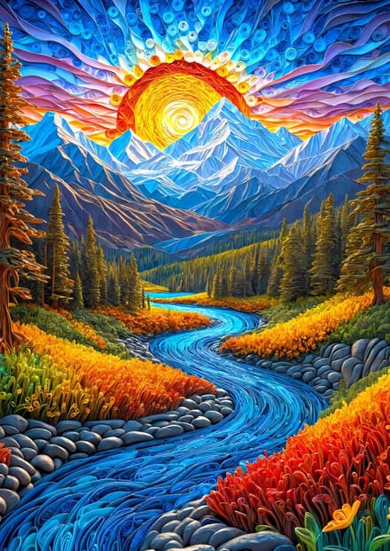 Enjoy Puzzle legpuzzel Sunrise Landscape - 1000 stukjes puzzelplezier.