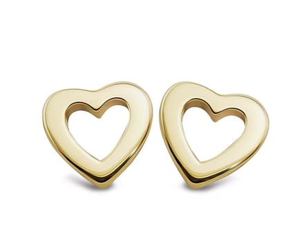 Jwls4u Earparty Earstuds Open Hart Gold-Plated JE038G