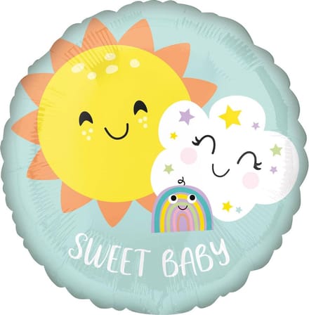 Amscan Ballon Sweet Baby Rainbow 46 Cm Folie