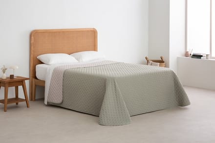 Belmarti Nature bedsprei 250 x 270 cm - stone - omkeerbaar