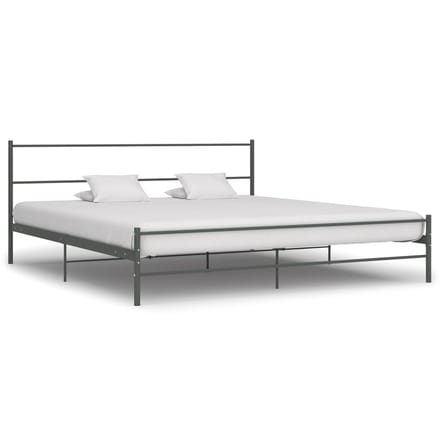 vidaXL - Bedframe - metaal - grijs - 200x200 - cm