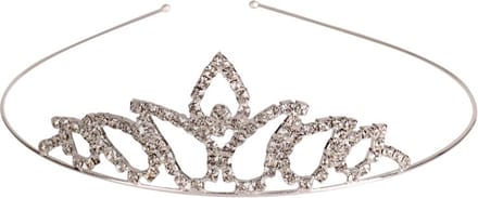 Tiara zilverkleurig met strass steentjes