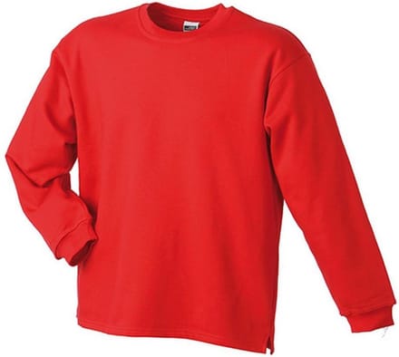 James and Nicholson Unisex Open Hem Sweatshirt (Rood)