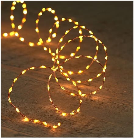 Draadverlichting koper - 2x - met timer - 330 LED lampjes - classic warm - 5 mtr