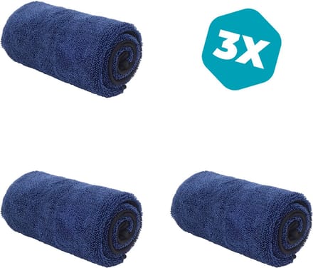 3 × Droogdoek 600 gsm - Auto/Motor/Fiets wassen - 90x60 cm