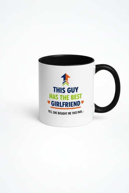 Grappige Mok 'This Guy Has The Best Girlfriend' - Perfect Cadeau Vriendje van Vriendin